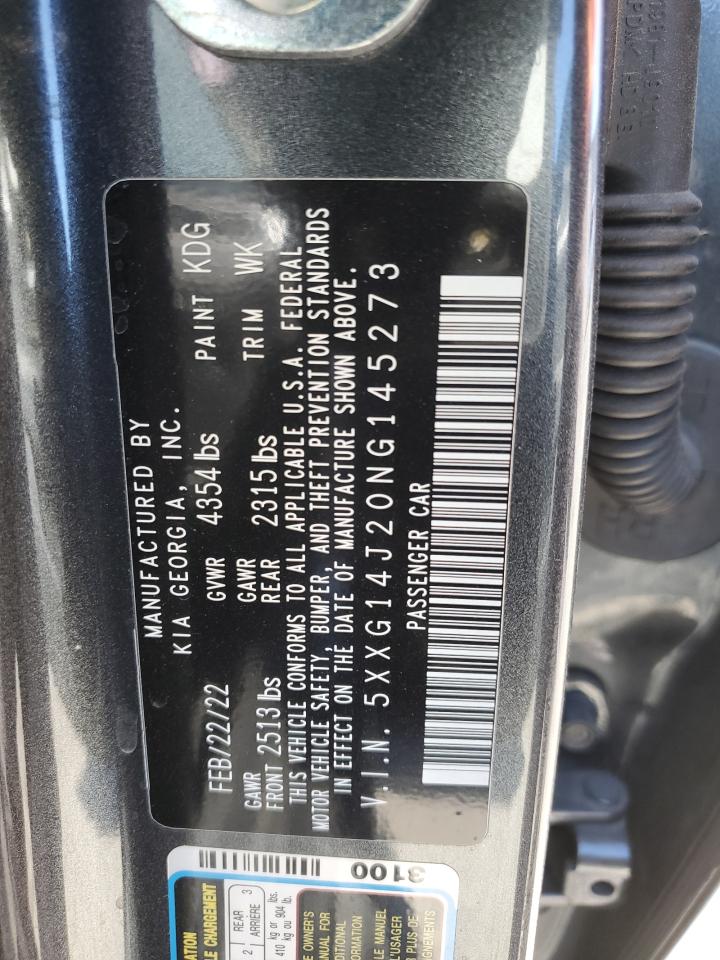 2022 KIA K5 LXS VIN:5XXG14J20NG145273