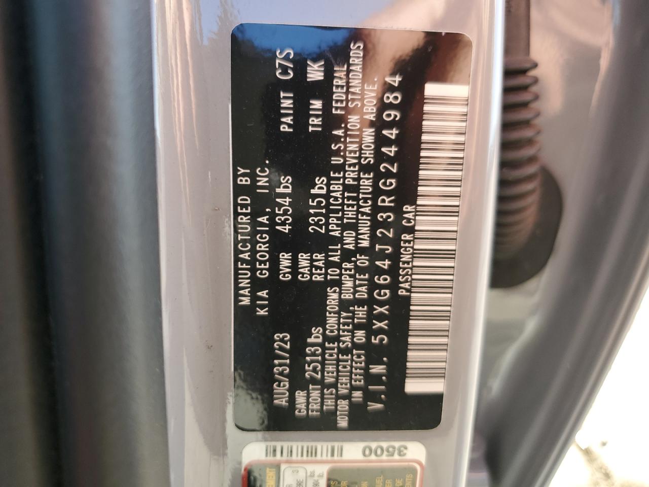 2024 KIA K5 GT LINE VIN:5XXG64J23RG244984