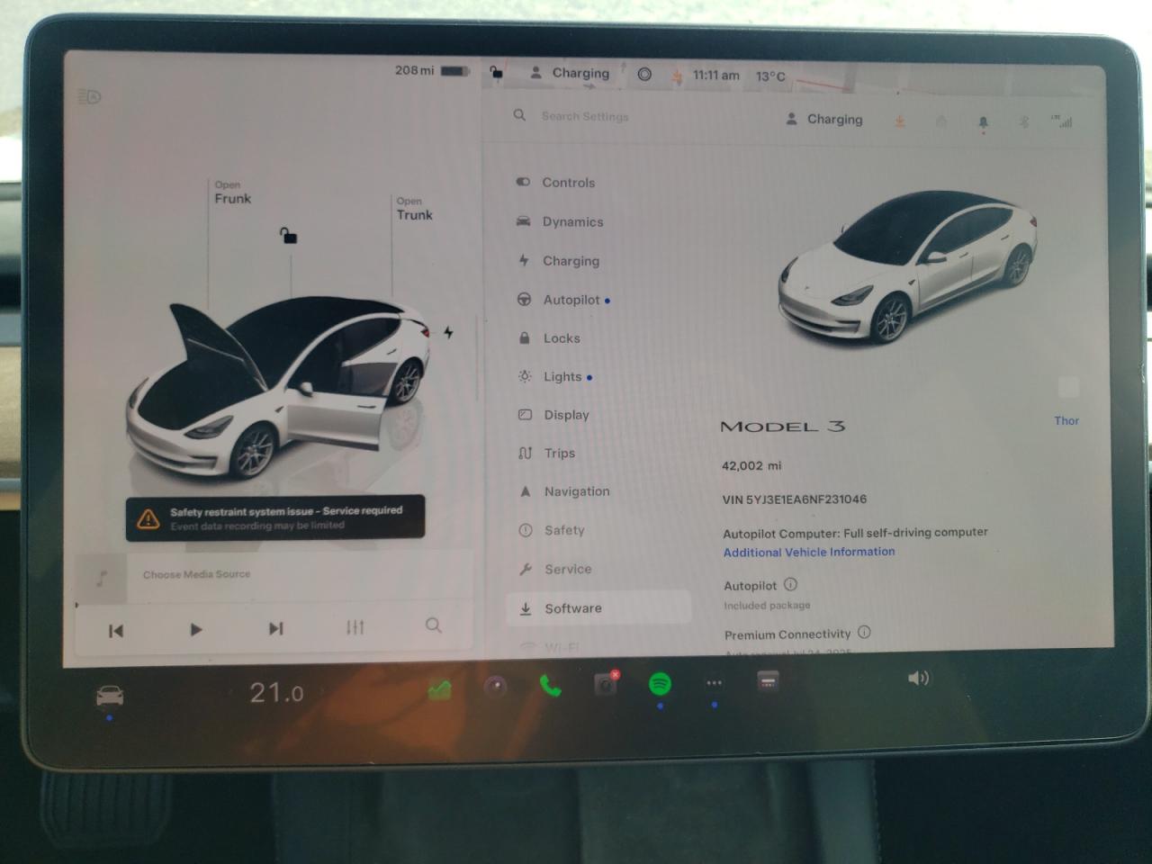 2022 TESLA MODEL 3 VIN:5YJ3E1EA6NF231046