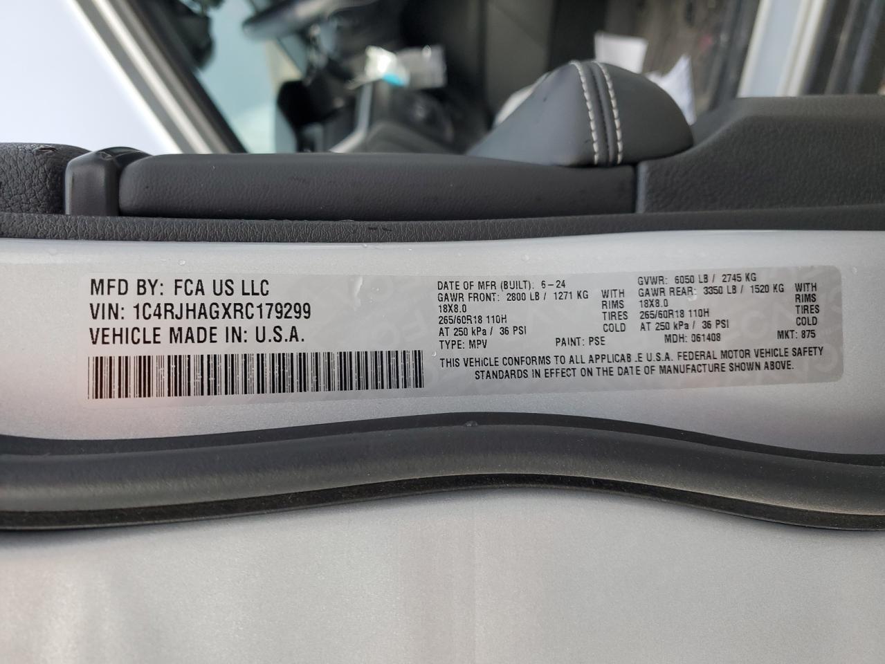 2024 JEEP GRAND CHEROKEE LAREDO VIN:1C4RJHAGXRC179299