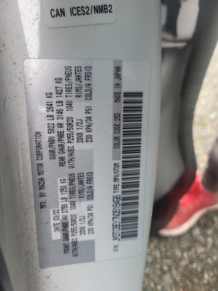 2022 MAZDA CX-9 SIGNATURE VIN:JM3TCBEY7N0616498