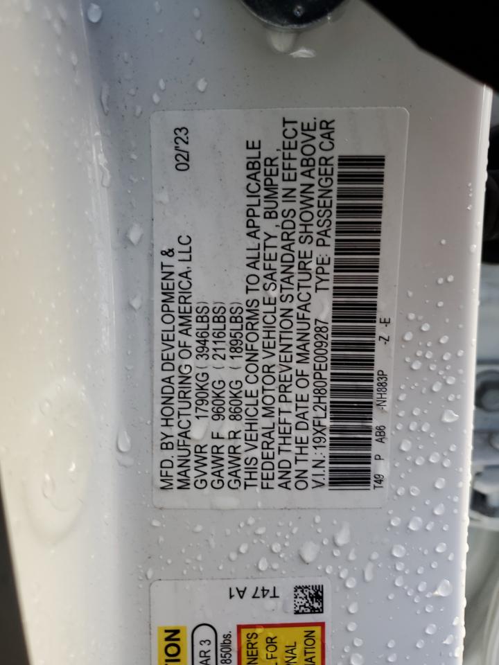 2023 HONDA CIVIC SPORT VIN:19XFL2H80PE009287