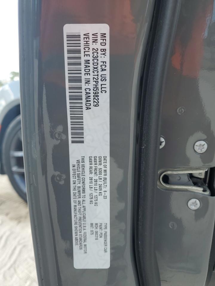 2023 DODGE CHARGER R/T VIN:2C3CDXCT2PH598229