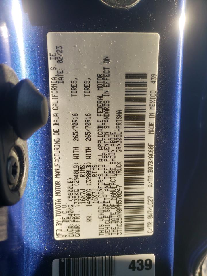 2023 TOYOTA TACOMA DOUBLE CAB VIN:3TMCZ5AN8PM570247