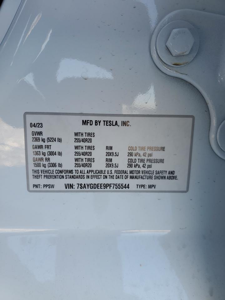 2023 TESLA MODEL Y  VIN:7SAYGDEE9PF755544