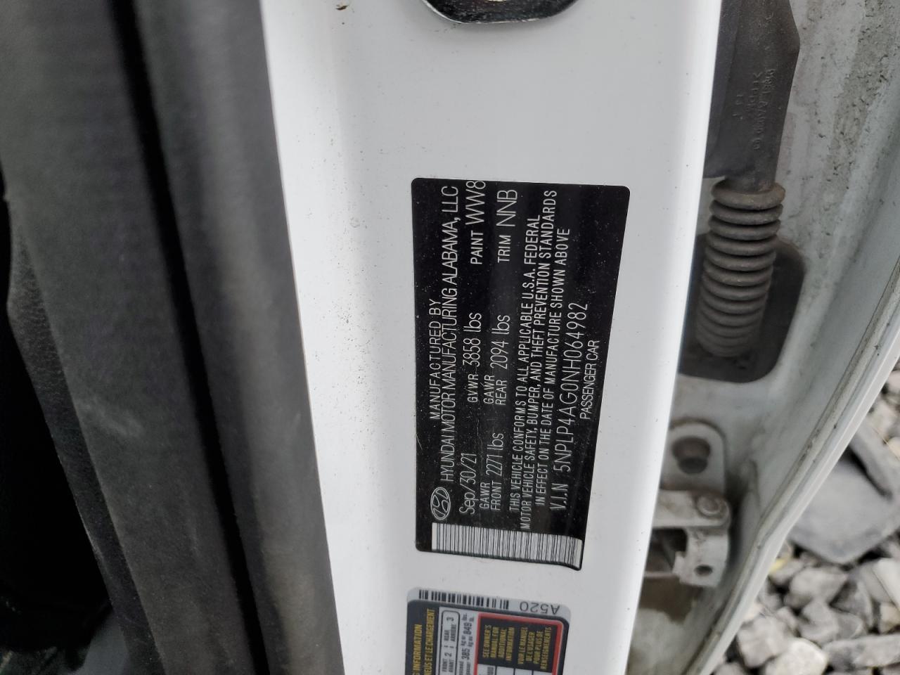2022 HYUNDAI ELANTRA LIMITED VIN:5NPLP4AG0NH064982