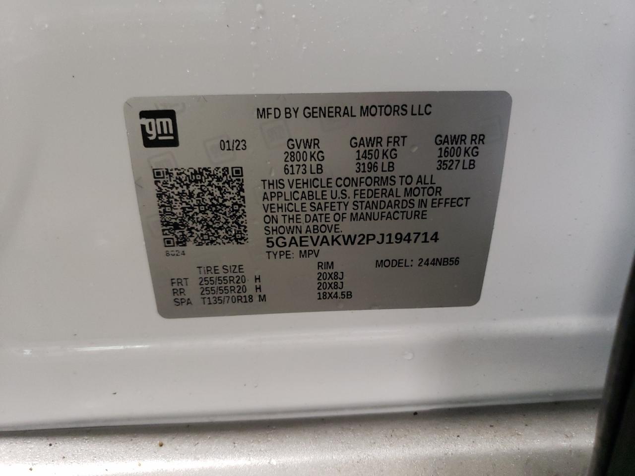 2023 BUICK ENCLAVE ESSENCE VIN:5GAEVAKW2PJ194714