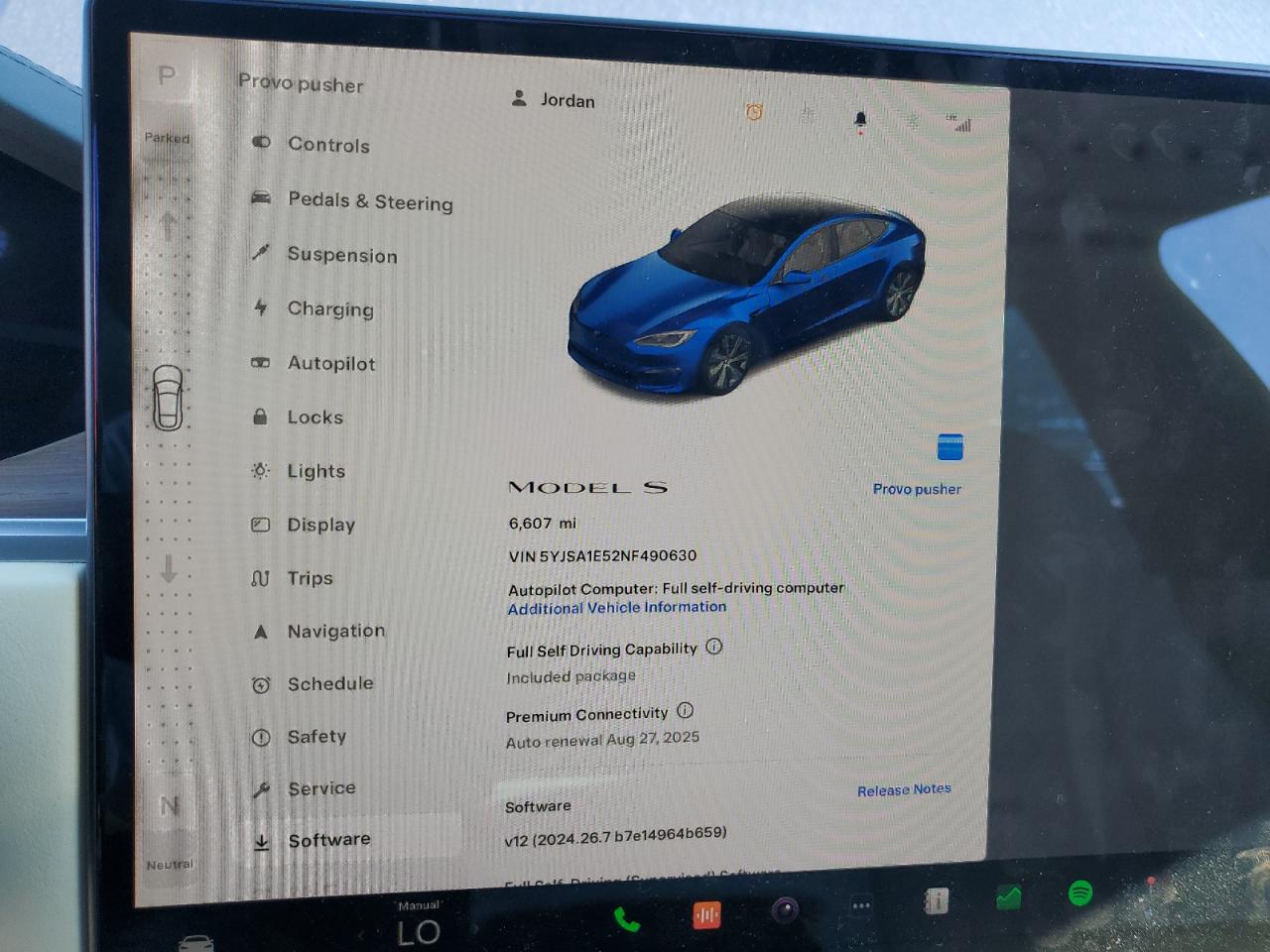 2022 TESLA MODEL S  VIN:5YJSA1E52NF490630
