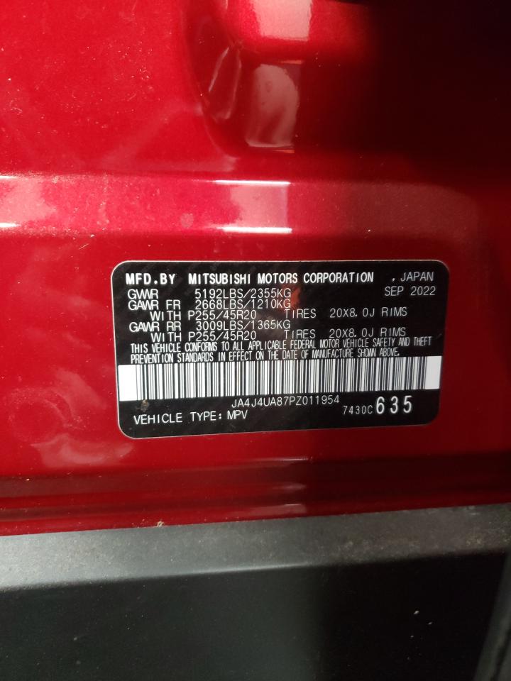 2023 MITSUBISHI OUTLANDER SE VIN:JA4J4UA87PZ011954