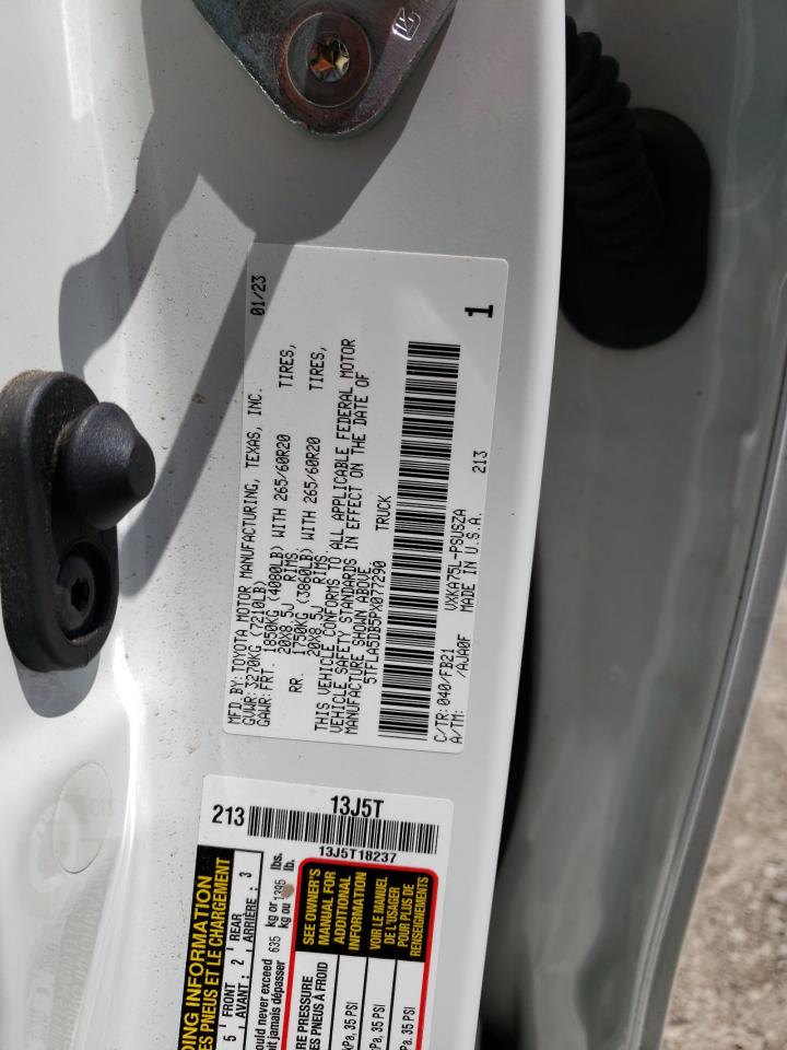 2023 TOYOTA TUNDRA CREWMAX SR VIN:5TFLA5DB5PX077290