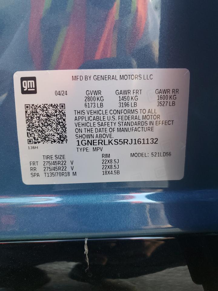 2024 CHEVROLET TRAVERSE RS VIN:1GNERLKS5RJ161132