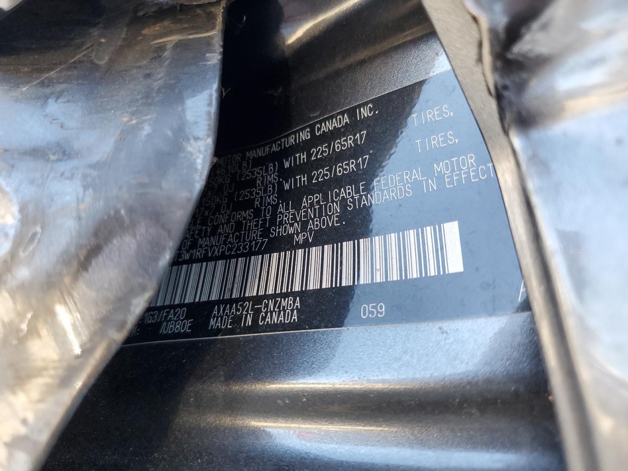 2023 TOYOTA RAV4 XLE VIN:2T3W1RFVXPC233177