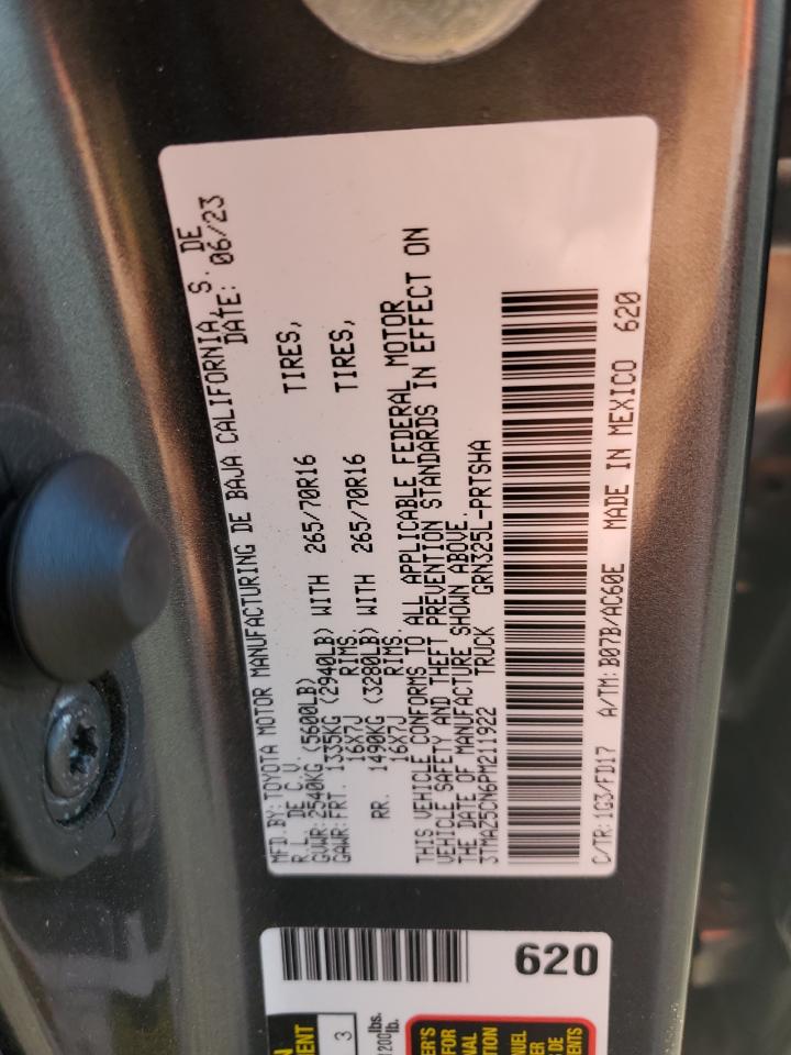 2023 TOYOTA TACOMA DOUBLE CAB VIN:3TMAZ5CN6PM211922
