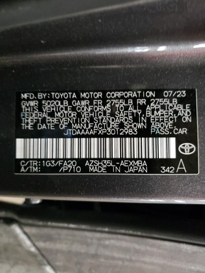 2023 TOYOTA CROWN XLE VIN:JTDAAAAFXP3012983