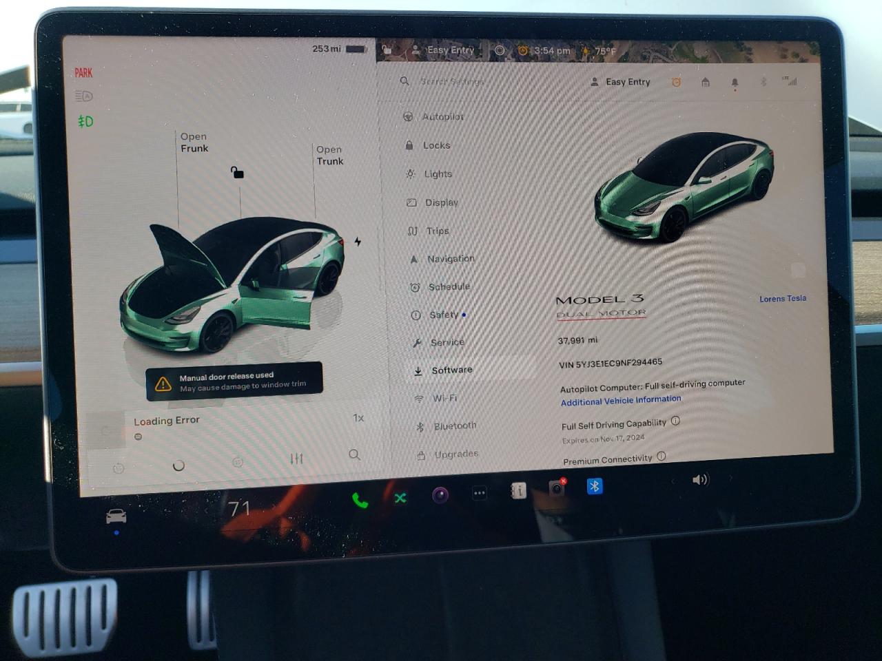 2022 TESLA MODEL 3  VIN:5YJ3E1EC9NF294465