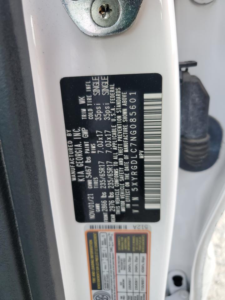 2022 KIA SORENTO LX VIN:5XYRGDLC7NG085601