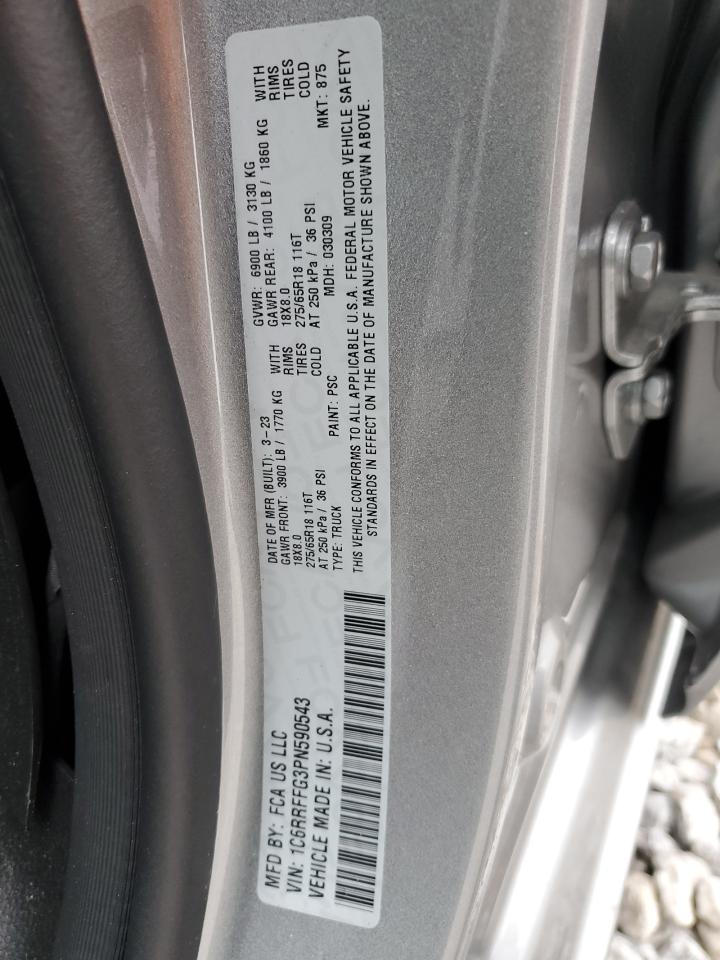2023 RAM 1500 BIG HORN/LONE STAR VIN:1C6RRFFG3PN590543