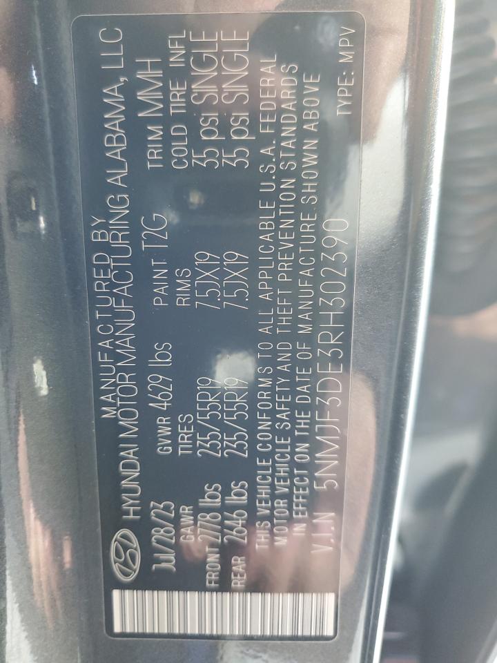 2024 HYUNDAI TUCSON SEL VIN:5NMJF3DE3RH302390