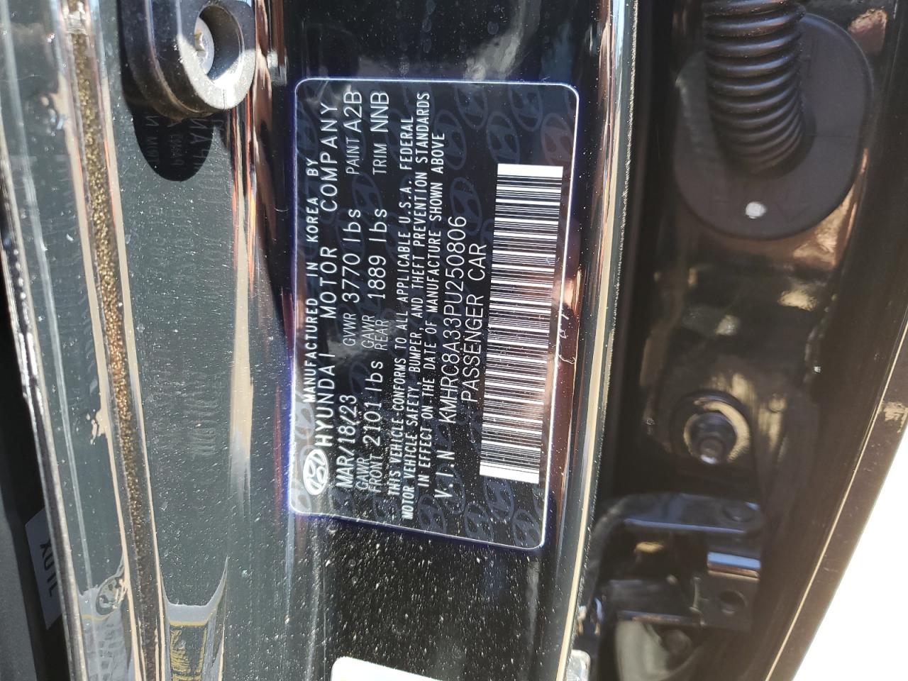 2023 HYUNDAI VENUE SEL VIN:KMHRC8A33PU250806