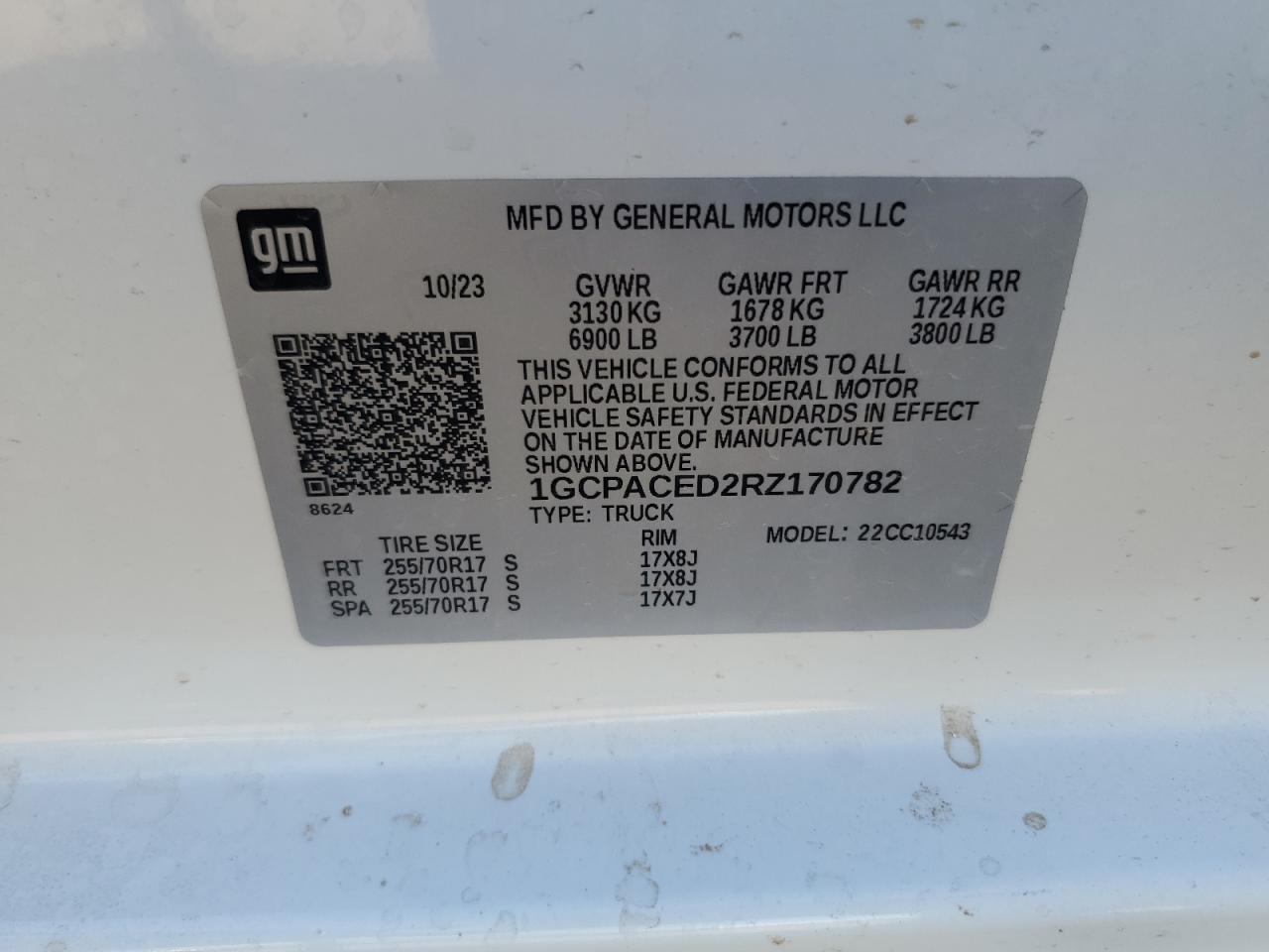 2024 CHEVROLET SILVERADO C1500 LT VIN:1GCPACED2RZ170782