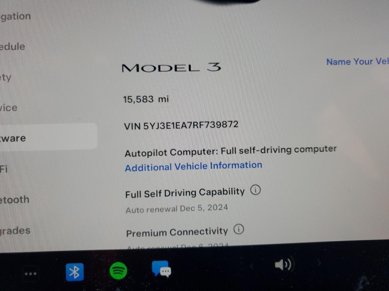 2024 TESLA MODEL 3  VIN:5YJ3E1EA7RF739872