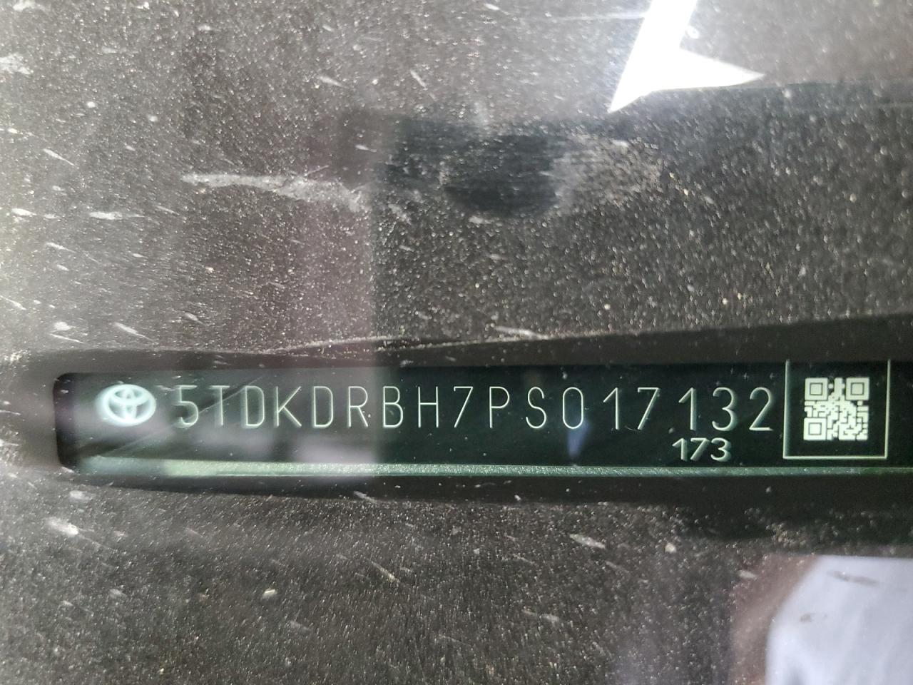 2023 TOYOTA HIGHLANDER L VIN:5TDKDRBH7PS017132