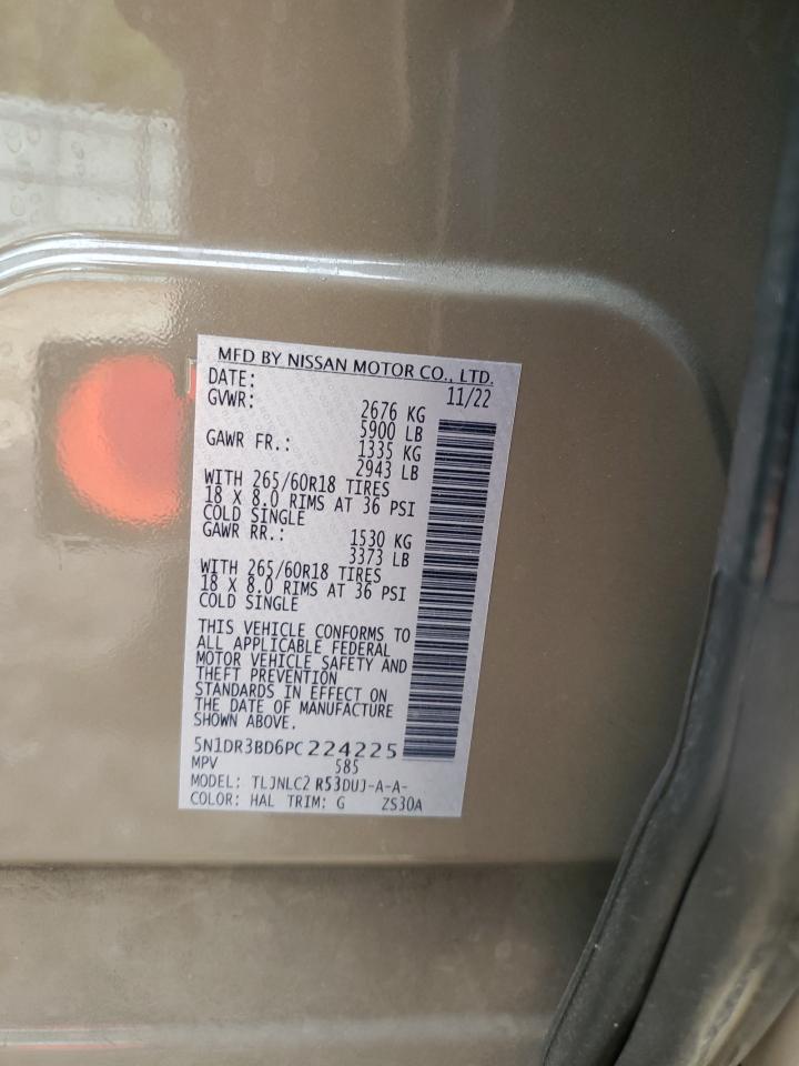2023 NISSAN PATHFINDER SV VIN:5N1DR3BD6PC224225