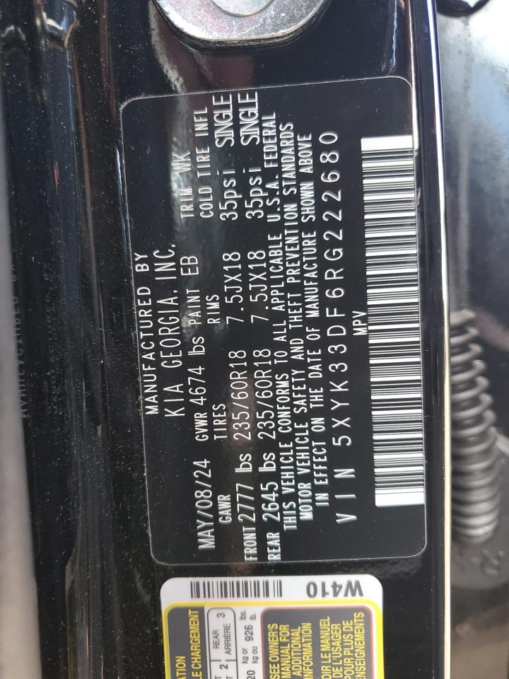2024 KIA SPORTAGE EX VIN:5XYK33DF6RG222680