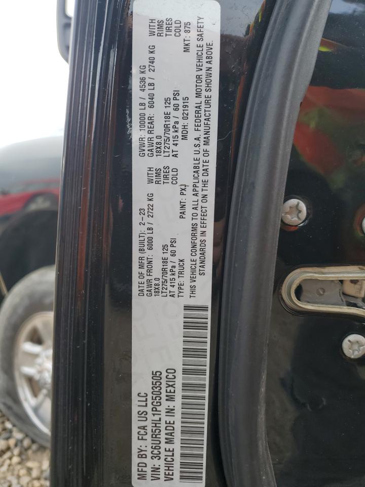 2023 RAM 2500 TRADESMAN VIN:3C6UR5HL1PG503505