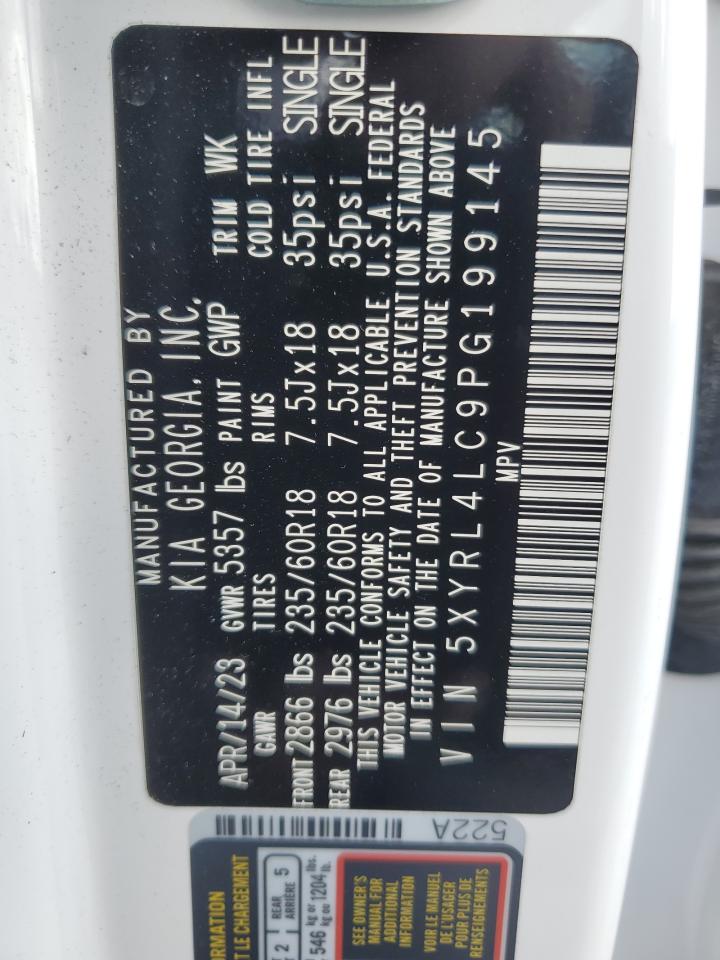 2023 KIA SORENTO S VIN:5XYRL4LC9PG199145