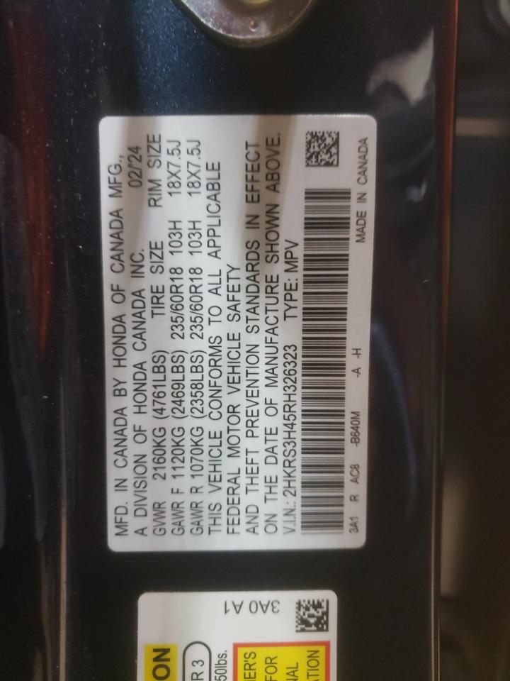 2024 HONDA CR-V EX VIN:2HKRS3H45RH326323