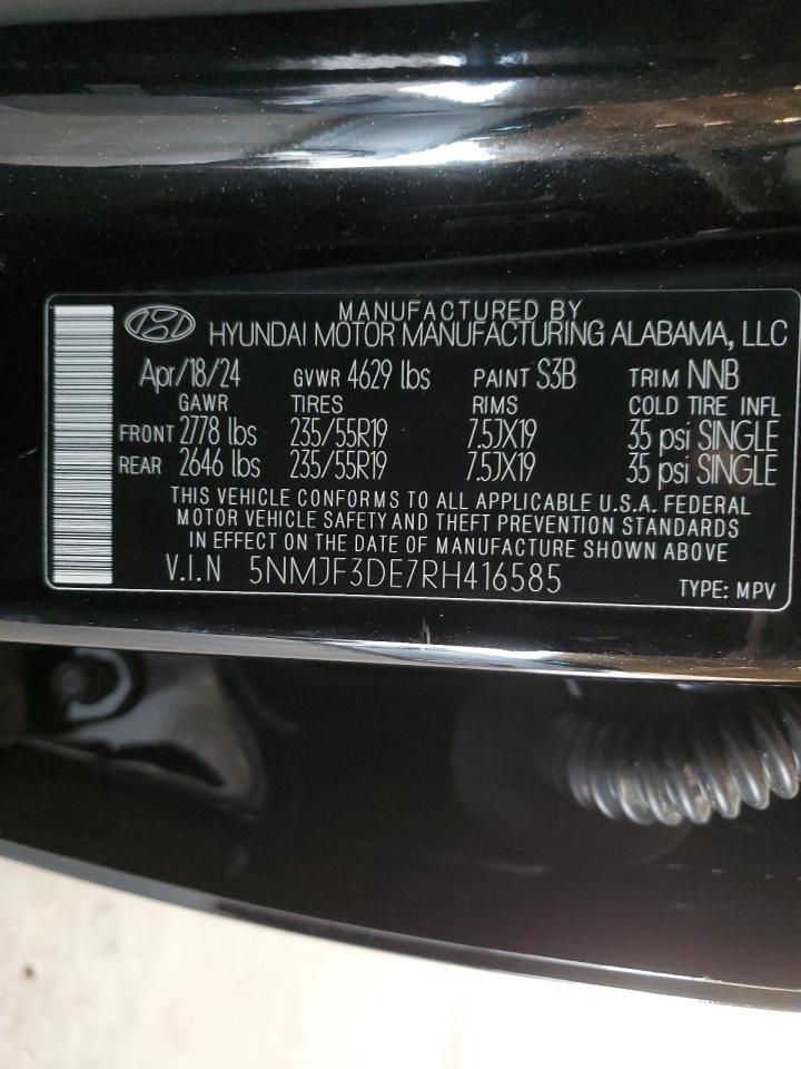 2024 HYUNDAI TUCSON SEL VIN:5NMJF3DE7RH416585