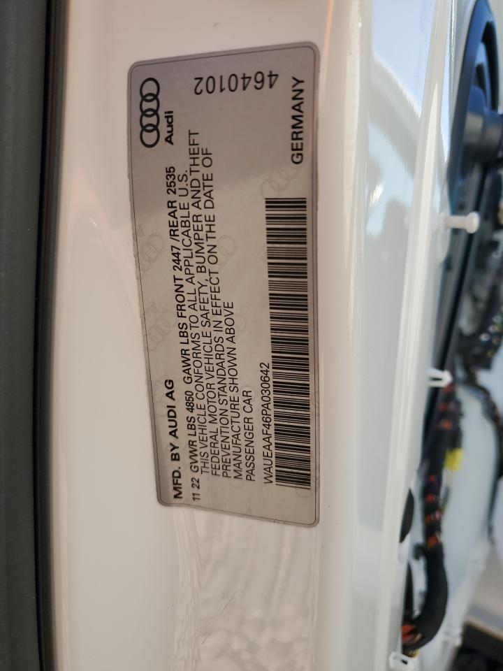 2023 AUDI A4 PREMIUM PLUS 45 VIN:WAUEAAF46PA030642