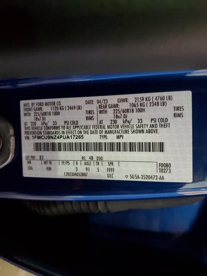 2023 FORD ESCAPE ST LINE SELECT VIN:1FMCU9NZ4PUA17265