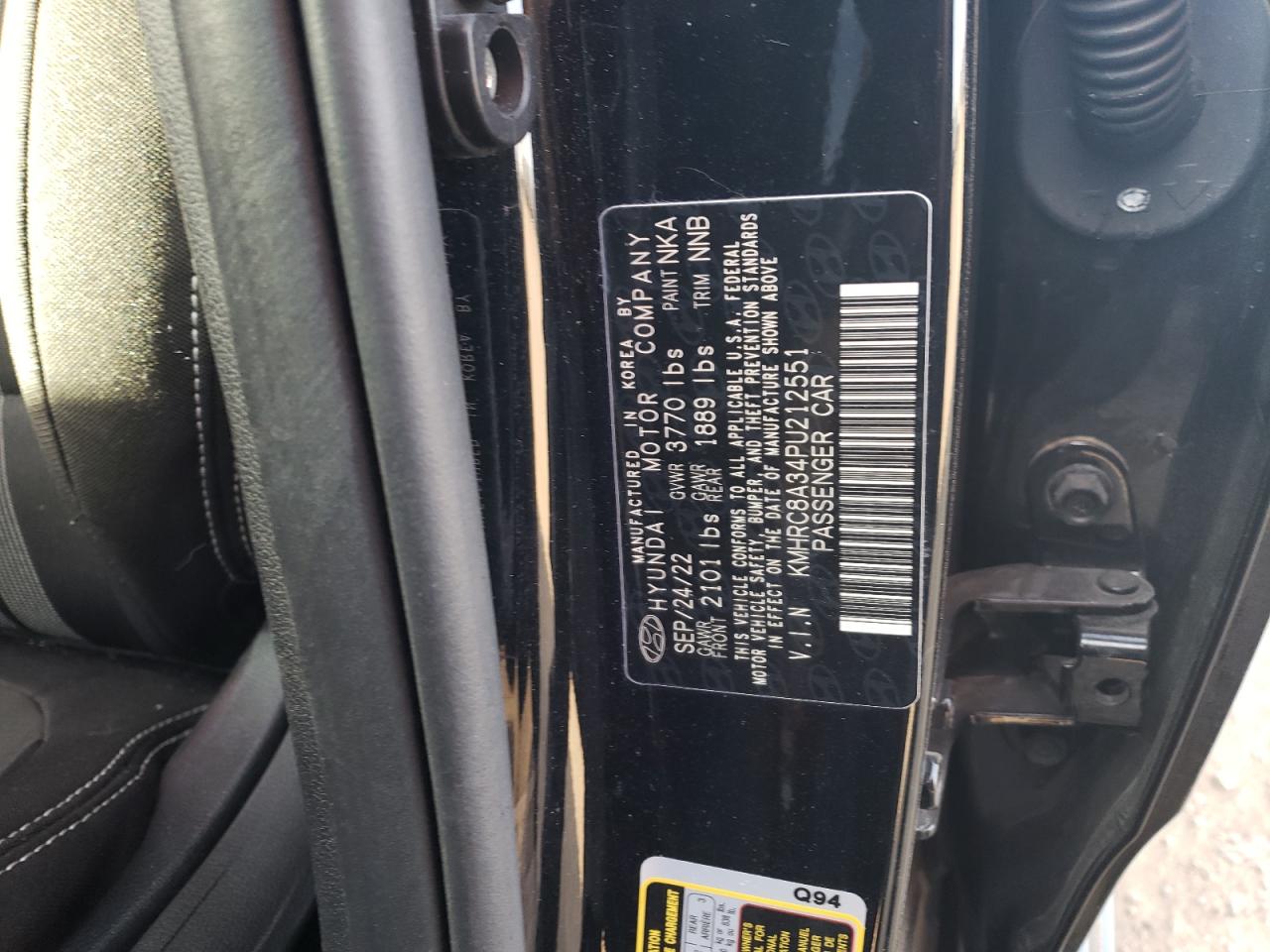 2023 HYUNDAI VENUE SEL VIN:KMHRC8A34PU212551