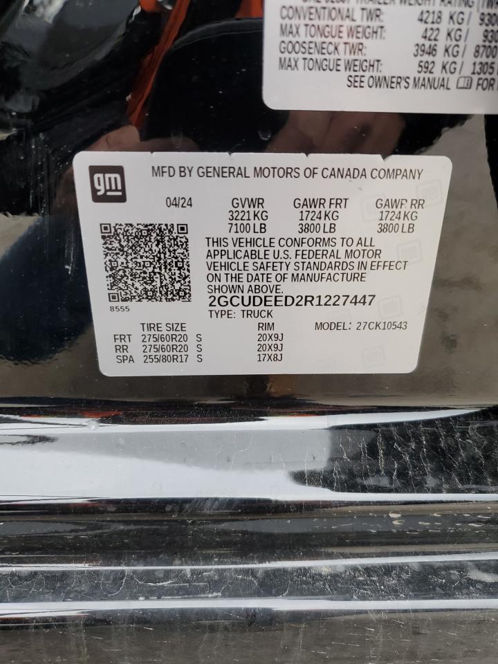 2024 CHEVROLET SILVERADO K1500 RST VIN:2GCUDEED2R1227447