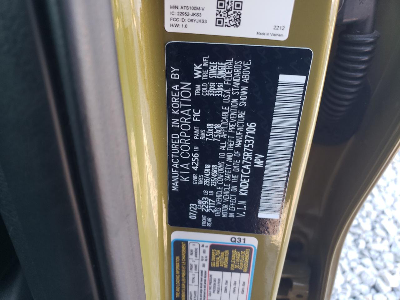 2024 KIA SELTOS SX VIN:KNDETCA75R7537106