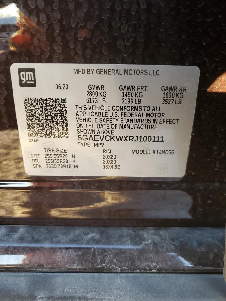 2024 BUICK ENCLAVE AVENIR VIN:5GAEVCKWXRJ100111