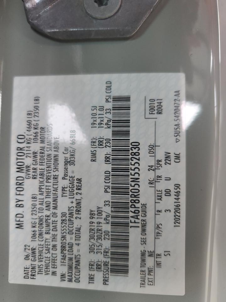 2022 FORD MUSTANG MACH I VIN:1FA6P8R05N5552830