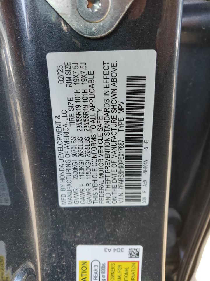 2023 HONDA CR-V SPORT TOURING VIN:7FARS6H90PE017887