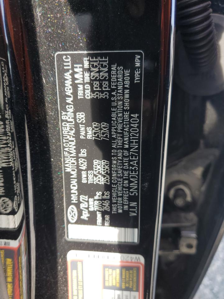 2022 HYUNDAI TUCSON LIMITED VIN:5NMJE3AE7NH120404