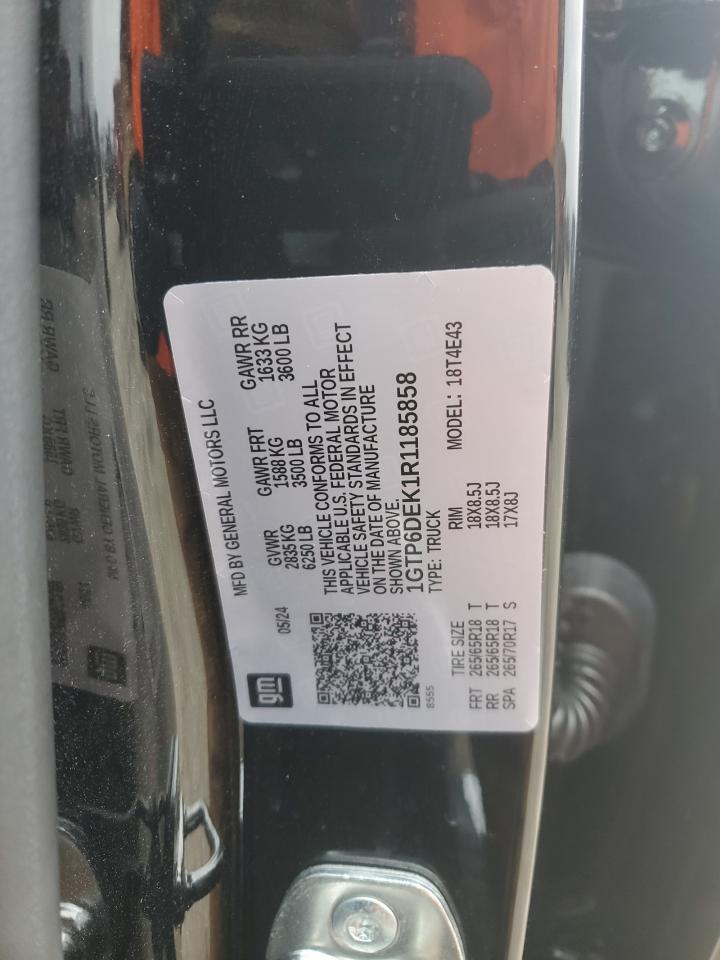 2024 GMC CANYON AT4 VIN:1GTP6DEK1R1185858