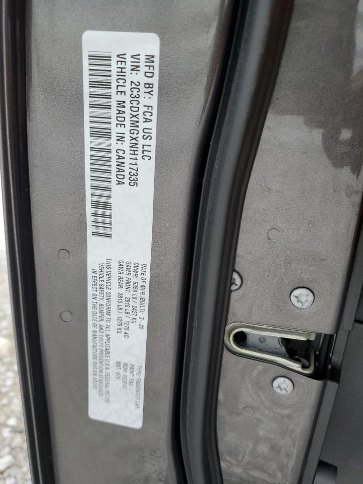 2022 DODGE CHARGER GT VIN:2C3CDXMGXNH117335