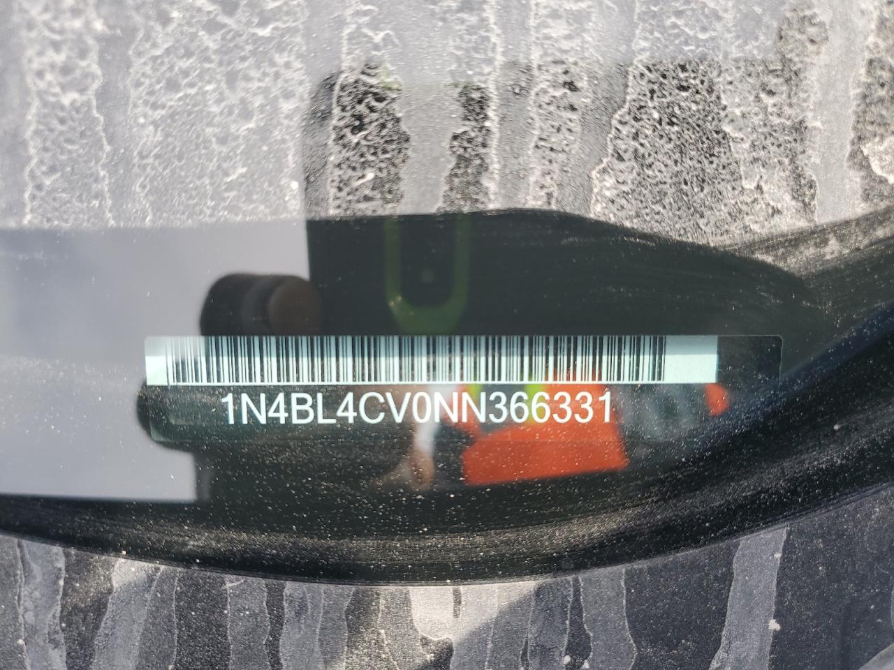 2022 NISSAN ALTIMA SR VIN:1N4BL4CV0NN366331