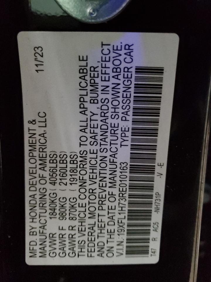 2024 HONDA CIVIC EXL VIN:1FTPX14V66NB69358