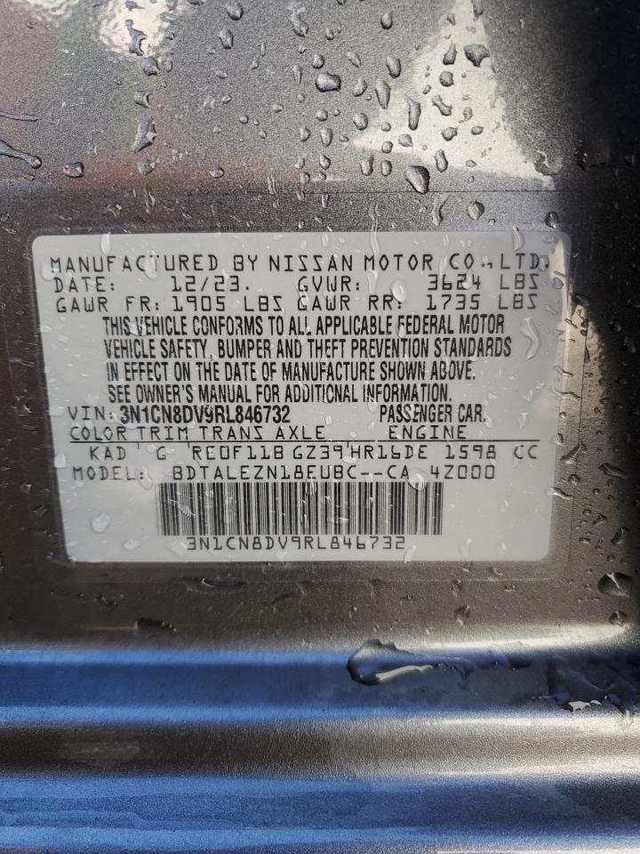 2024 NISSAN VERSA S VIN:3N1CN8DV9RL846732