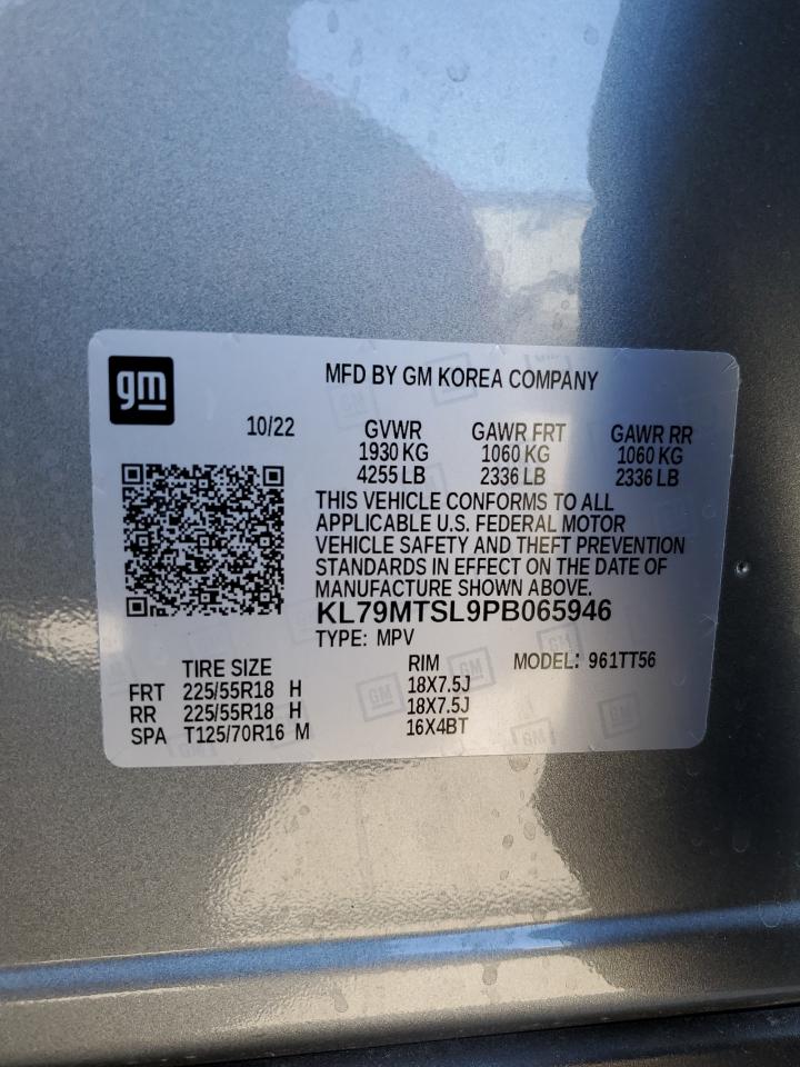 2023 CHEVROLET TRAILBLAZER RS VIN:KL79MTSL9PB065946