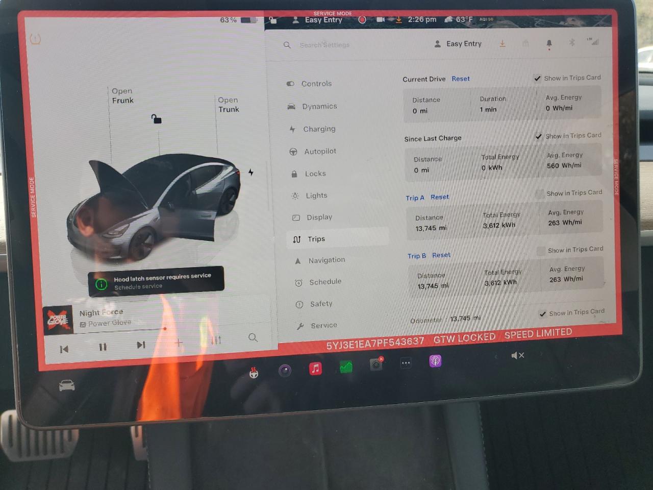 2023 TESLA MODEL 3  VIN:5YJ3E1EA7PF543637
