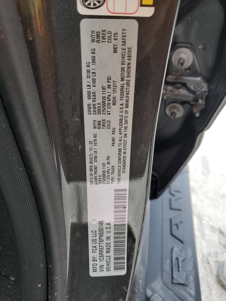 2023 RAM 1500 BIG HORN/LONE STAR VIN:1C6RREFT6PN500146