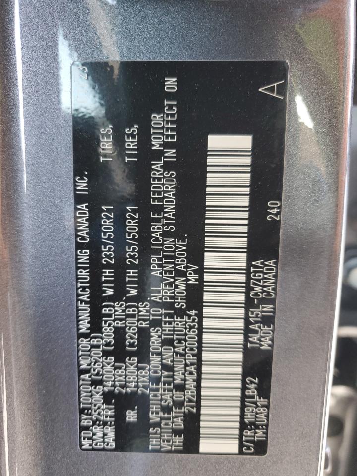 2023 LEXUS RX 350 BASE VIN:2T2BAMCA1PC006354